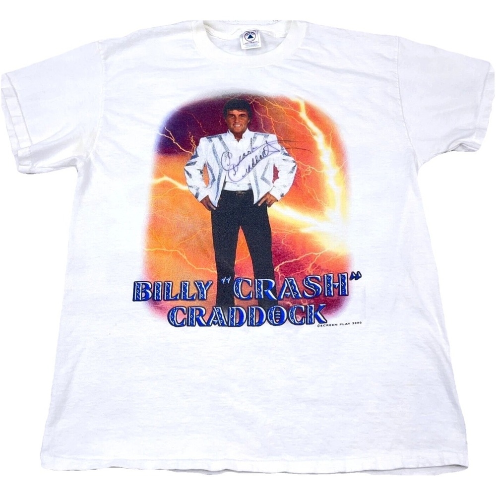 Vintage Billy Crash Cradock Shirt Men‎ Large Tee Concert Country Band Y2K SIGNED